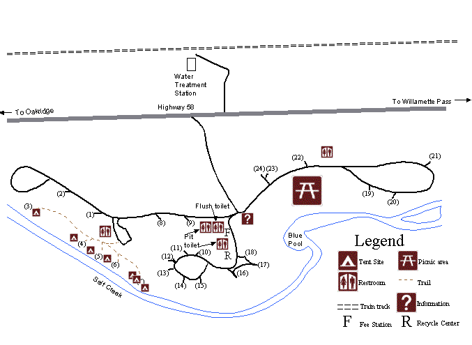 Blue Pool Campground Map